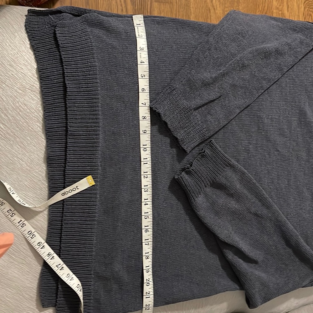 Blueish gray cold shoulder sweater